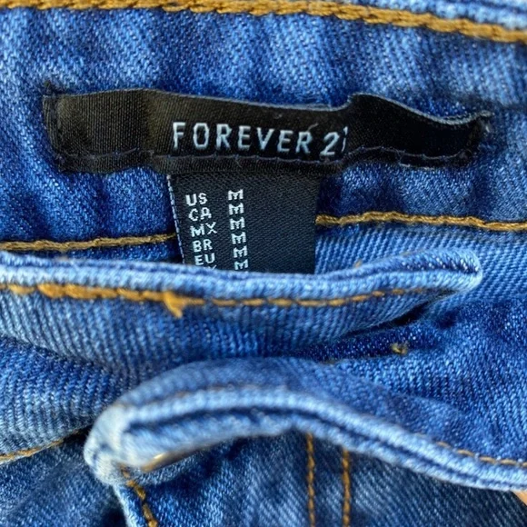 Forever 21 high waisted jean shorts HOT PANTS retro 60s denim cheeky juniors M - Picture 6 of 6